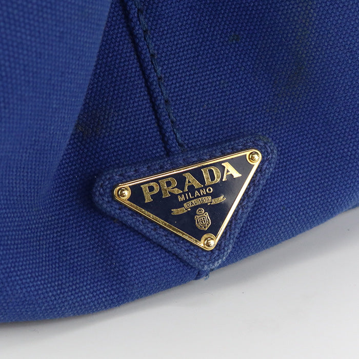 PRADA Canapa Canvas Tote Bag - Blue