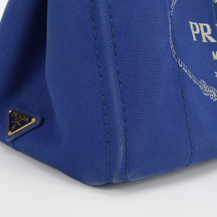 PRADA Canapa Canvas Tote Bag - Blue