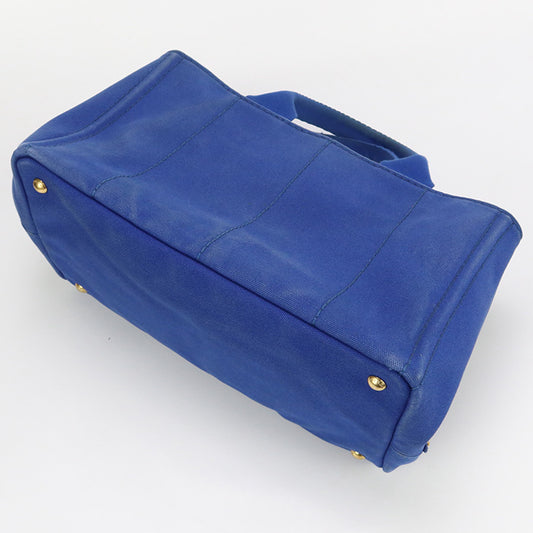 PRADA Canapa Canvas Tote Bag - Blue