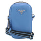PRADA Saffiano Leather Shoulder Bag - Blue