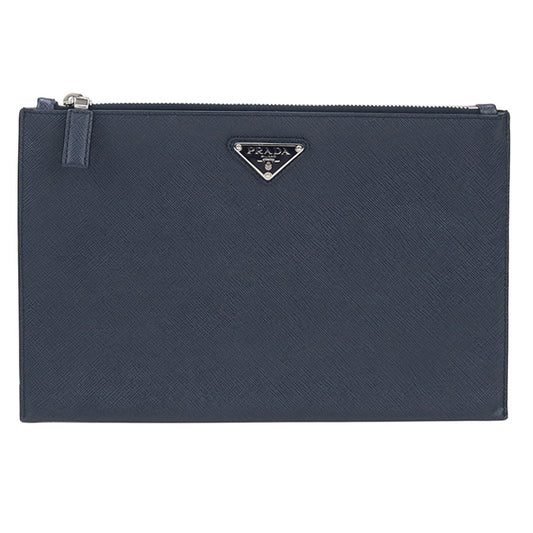 PRADA Saffiano Leather Clutch Bag - Black