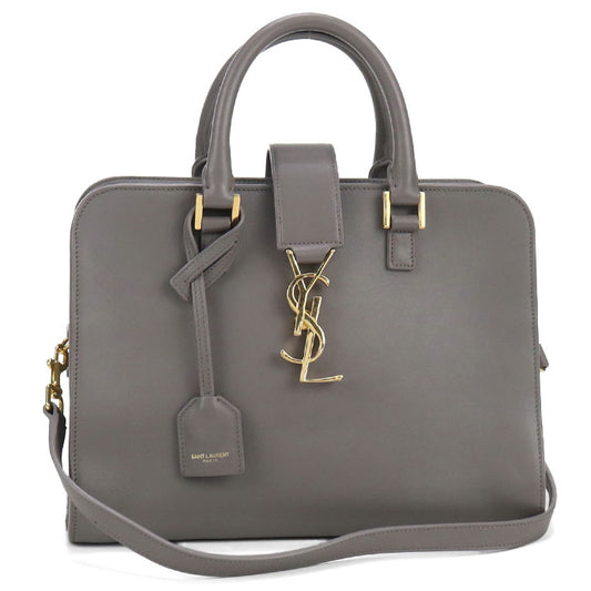 SAINT LAURENT Baby Cabas Calfskin Handbag/Shoulder Bag - Grey