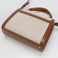 SAINT LAURENT Cassandra Canvas Leather Hand Bag - Brown × Beige