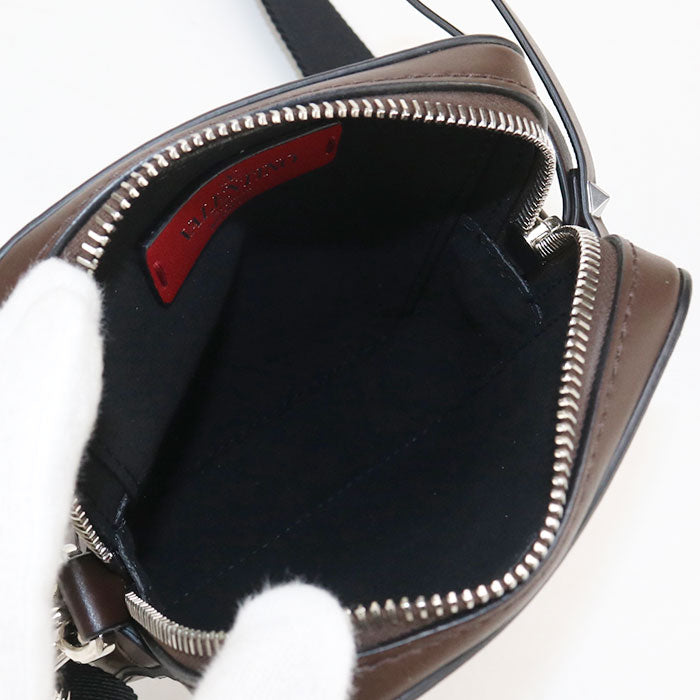 Valentino カーフスキン ショルダーバッグ - ブラウン