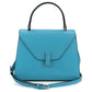 Valextra イジィデ カーフスキン トップハンドル ハンドバッグ ショルダーバッグ - ブルー