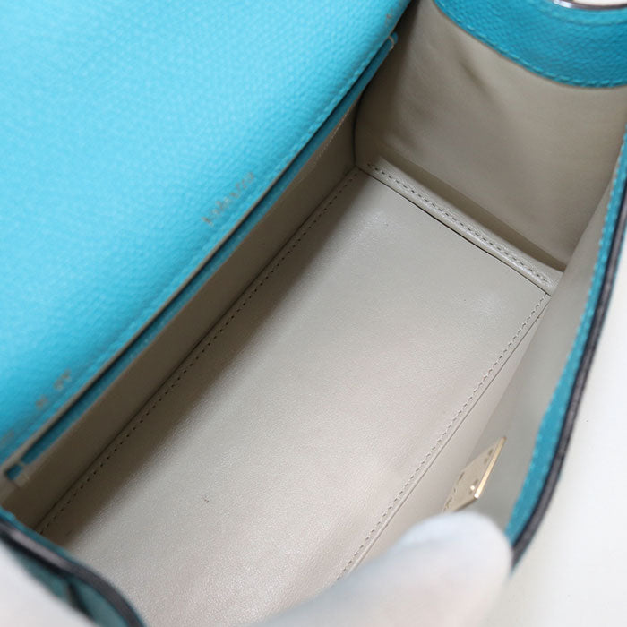 Valextra イジィデ カーフスキン トップハンドル ハンドバッグ ショルダーバッグ - ブルー